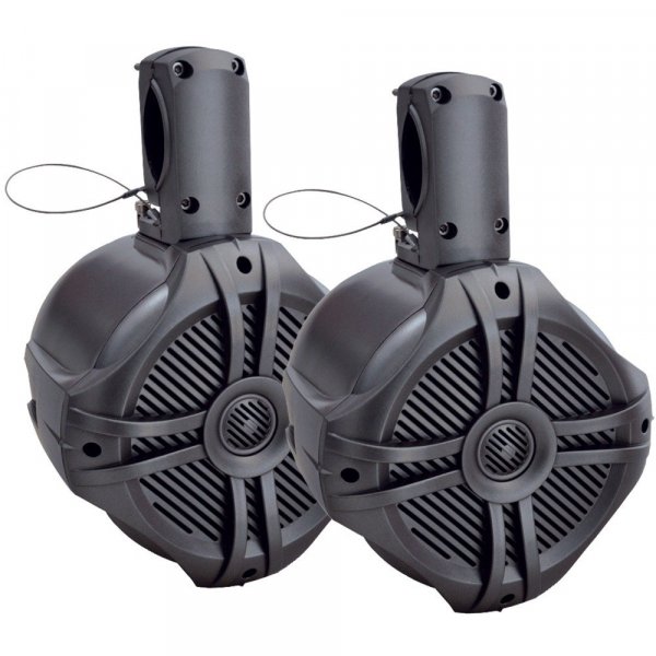 Power Acoustik MWT-65T Marine 6.5" 500 Watt Wake Tower Speaker Titanium (Pair)