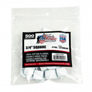 Gun Cleaning Patches - 500 Count - 3/4 Inch - Square