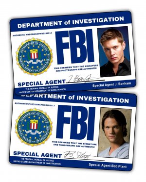 Pack of Sam & Dean's FBI License/Fake ID License/Double Sided/Great Complement for Costumes/Professional Quality: Funny Car Accesories/Funny Things