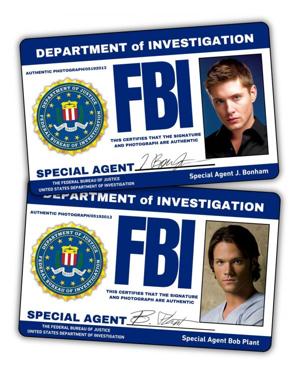 Pack of Sam & Dean's FBI License/Fake ID License/Double Sided/Great Complement for Costumes/Professional Quality: Funny Car Accesories/Funny Things