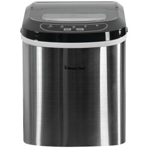 Magic Chef MCIM22ST 27-Pound-Capacity Portable Ice Maker (Stainless w/Black Top)