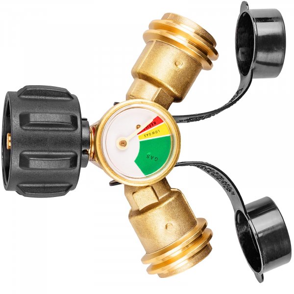 YEYETUO Propane Tank Splitter, Propane Splitter Way with Gauge for Camping