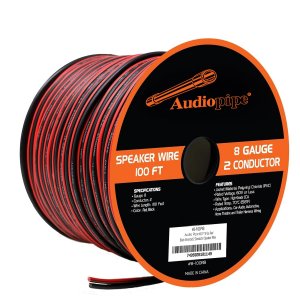 Audiopipe CABLE8100BLK 8 Gauge Speaker Wire 100' Red/Black