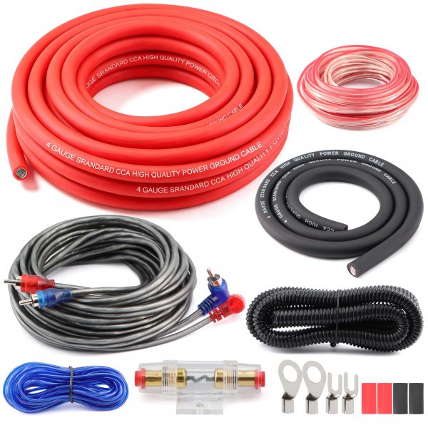 Ruikarhop 4 Gauge Amp Subwoofer Wiring Kit,Make Connections and Brings Power to Your Amplifier,Audio,Subwoofers and Speakers