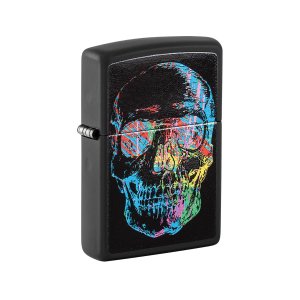 Zippo 28042 Windproof Lighter Colorful Skull, Black Matte