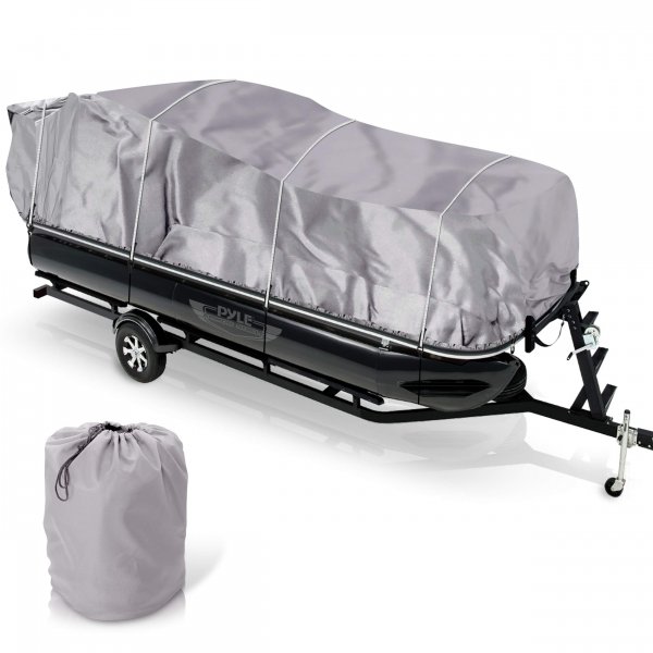 Pyle PCVHP441 Armor Shield Trailer Guard Pontoon Boat Cover 21'-24'L Beam Width to 96''