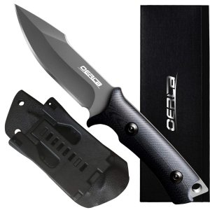 OERLA Fixed Blade Knife, Full Tang 420HC Stainless Steel Camping Knife, Outdoor EDC Hunting Survival Utility Knife with G10 Handle and Kydex Sheath