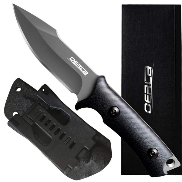 OERLA Fixed Blade Knife, Full Tang 420HC Stainless Steel Camping Knife, Outdoor EDC Hunting Survival Utility Knife with G10 Handle and Kydex Sheath