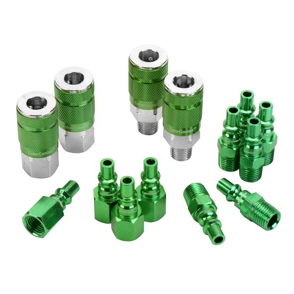 Colorconnex A71458B 14 Piece Coupler &Amp; Plug Kit (Green)