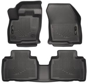 Husky 98781 Front/2nd Seat Floor Liners For 15-2020 Ford Edge Black