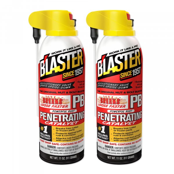 PB Blaster Penetrating Oil Spray, 11 oz Aerosol Cans (2-Pack) – Rust Remover & Bolt Loosener for Stuck Nuts, Bolts & Rusted Parts – Penetrating Catalyst for Automotive & Mechanical Use