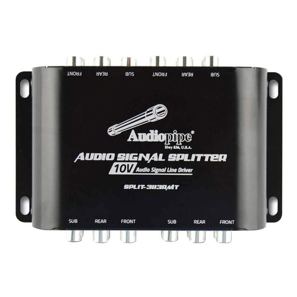 Audiopipe SPLIT3113RMT RCA 1 In /3 Out 10V Audio Signal Line Driver w/ Rmt Bass