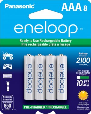 Panasonic BK-4MCCA8BA eneloop Rechargeable Batteries (AAA; 8 pk)