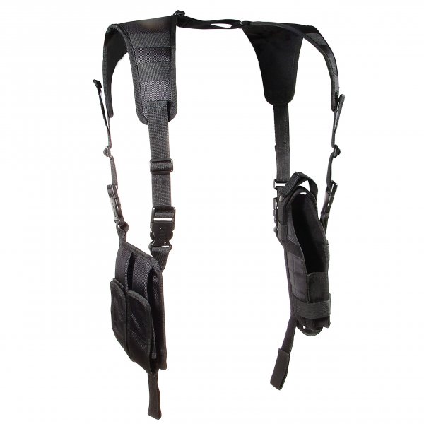 UTG PVCH175B Vertical Shoulder Holster & Ammo Pouch for Medium-Large Autos