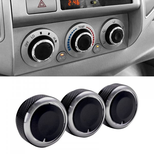 HVAC Control Knob Set for 2005-2015 Toyota Tacoma, (A Set of 3 Knobs)