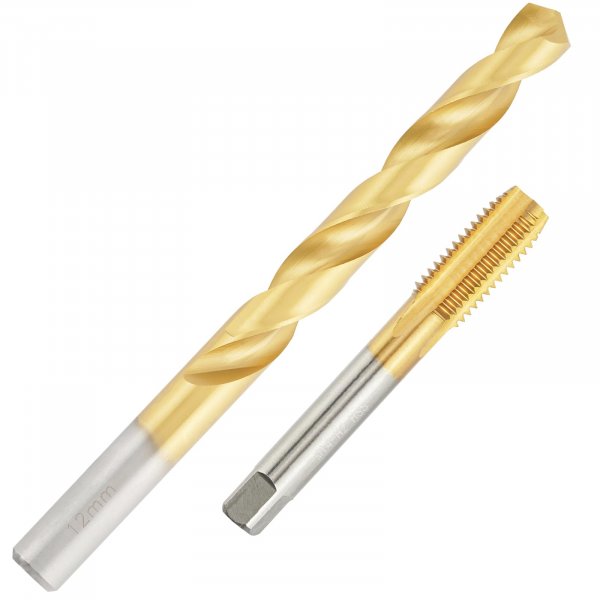Aceteel M14 Ti-Coated Tap and 12mm Drill Bit Set