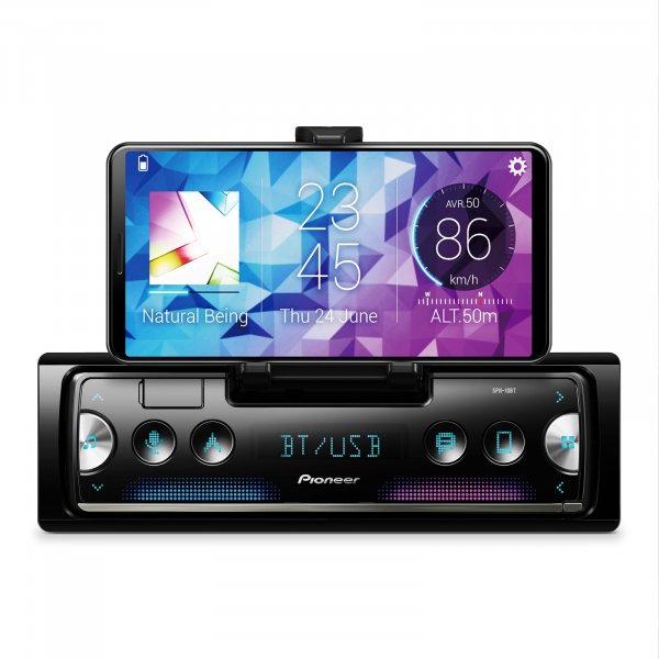 Pioneer SPH10BT SmartPhone Cradle Sync Mechless Receiver  w/Alexa/BT Single Din