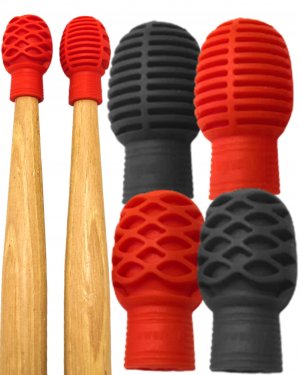 Drumstick Dampeners for Silencing Drumming Practice - Replace Your Drum Practice Pad - Silicone Drumstick Tips Mute Clacking Sound from Sticks on Solid Surfaces - 4 Pack