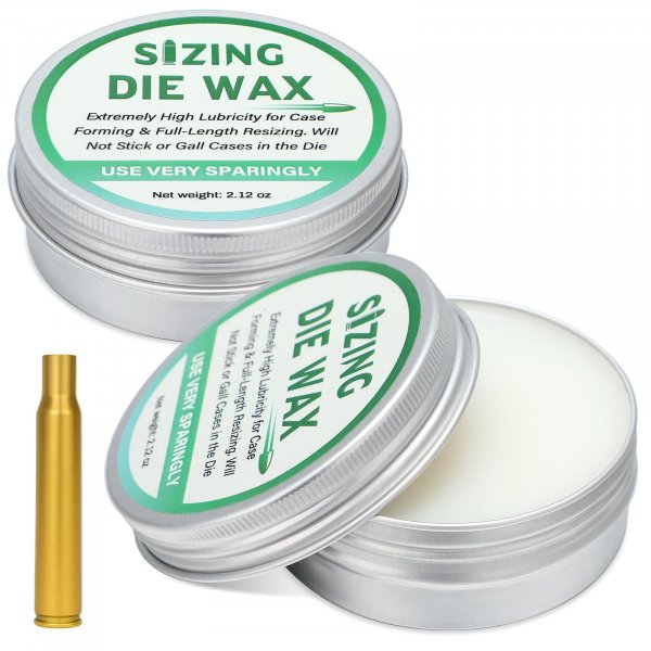 Heigble 2 Pack Sizing Die Wax 2 Ounce Case Lube Wax for Reloading Ease of Application and Cleanup for Case Forming and Resizing (White)