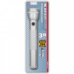 Maglite S3D106 Incandescent 3-Cell D Flashlight  Silver (Blister Pack)