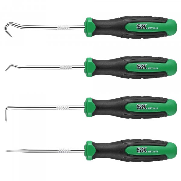 SK 4-Piece Hook and Pick Set, Straight Pick, Offset Pick, 90°Pick and Hook