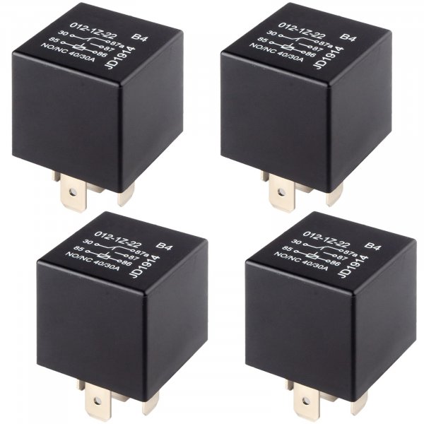 4 PCS Relays, 5 Pin Relay, 40A Waterproof Car Relays, 12V Relay Switch