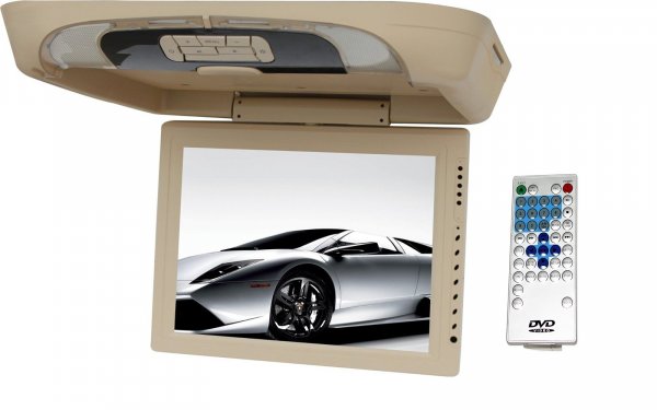 TView T1591DVFDTAN 15 Overhead Monitor w/DVD Player & IR/FM Transmitters