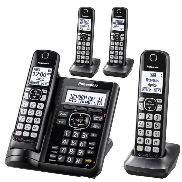 Panasonic Consumer TGF544B 4hs Cordless Telephone, Itad, Dk, Black
