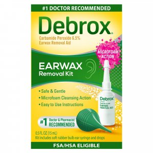 Debrox Ear Wax Removal Kit, Bulb Syringe & 0.5 Fl Oz Ear Wax Removal Drops with Carbamide Peroxide