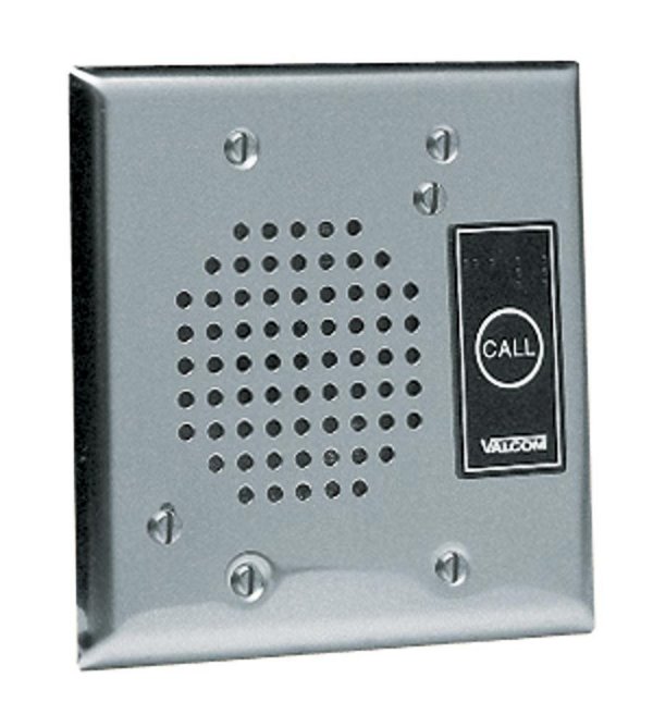 Valcom V-1072B-ST Doorplate Speaker, Flush W/LED (Stainless)