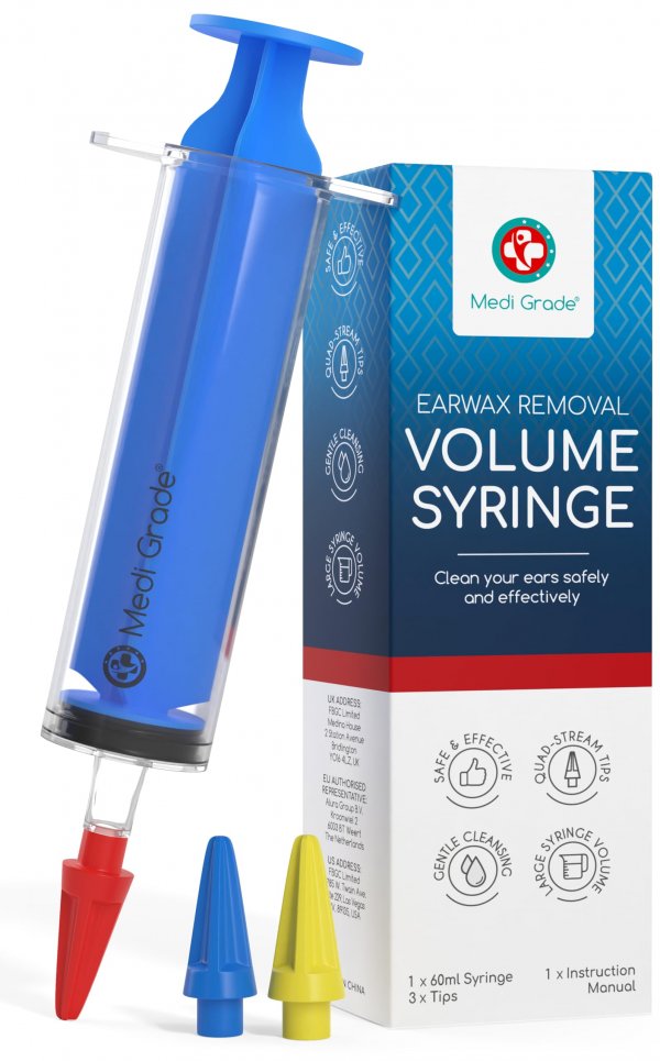Medi Grade Ear Irrigation Flushing System, 60ml Ear Wax Removal Syringe