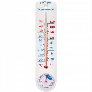 Outdoor Indoor Hygrometer Thermometer, Humidity Monitor, Temperature Humidity Gauge Meter with Celsius/Fahrenheit (℃/℉) for Patio, Field, Cellar, Garden, Humidors, Greenhouse, Closet by AikTryee
