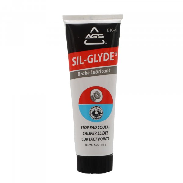 AGS SIL-Glyde 4 oz Tube Silicone Based Brake Assembly Lubricant for Eliminating Disc Brake Squeal - Moisture Proof, Heat Resistant, Rust and Corrosion Protector