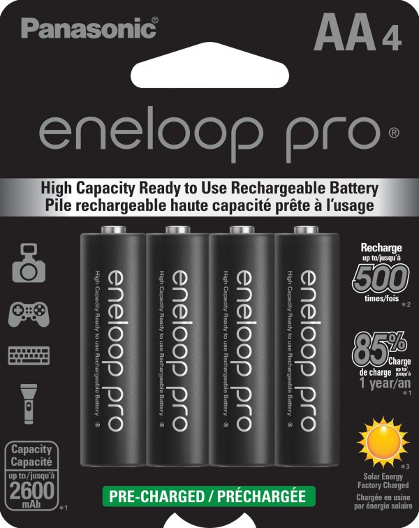 Panasonic BK-3HCCA4BA eneloop Rechargeable XX Batteries (AA; 4 pk)