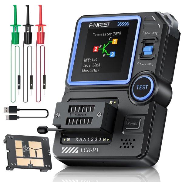 FNIRSI LCR-P1 Transistor Tester, LCR Meter, Capacitor Tester, Auto Test
