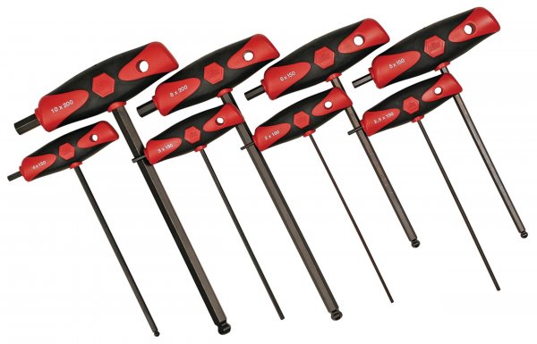 Wiha 33496 Metric HEX T-Handle Set - 8 Piece Set