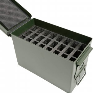 Aolamegs 24 Magazine Holder .50 Cal Ammo Can Foam (Pre-Cut, Military Grade Foam)- 24 Pistol Magazine Foam Insert for Ammunition Box (M2A1) - Replaces Gun Clip Pouch, Not Included Metal Box