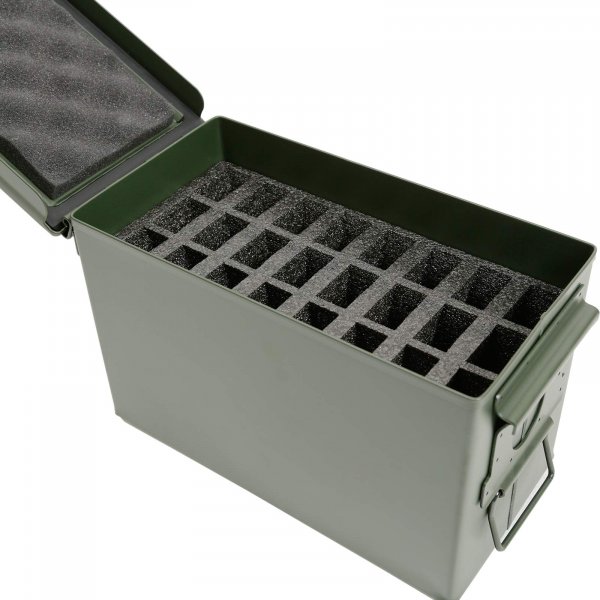 Aolamegs 24 Magazine Holder .50 Cal Ammo Can Foam (Pre-Cut, Military Grade Foam)- 24 Pistol Magazine Foam Insert for Ammunition Box (M2A1) - Replaces Gun Clip Pouch, Not Included Metal Box