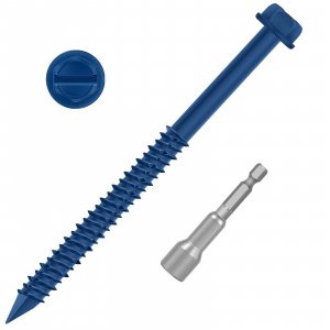 Etauwe 1/4" x 6" Blue Hex Head Concrete Screw Anchor Kit for Anchoring to Masonry, Block or Brick, 50 PCS