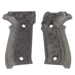 Hogue 26177BLKGRY Sig Sauer P226 Da Sa Checkered G10 Gmascus Black/Gray