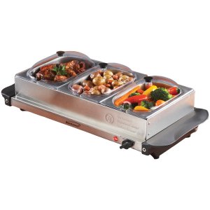 Brentwood Appliances BF-315 4.5Q 3-Pan Buffet Server & Warming Tray