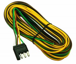 Wesbar 707261 4-Flat Trailer End Connector 25' Wishbone Harness 3' Ground