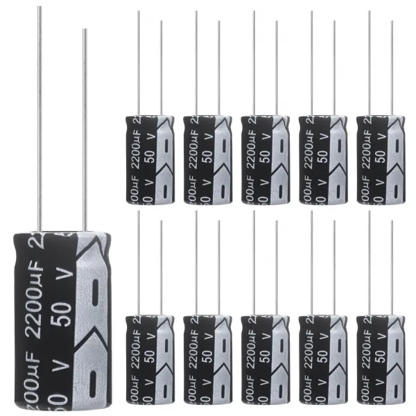 ALLECIN 2200uF 50V 16x30mm Electrolytic Capacitor 2200 UF MFD 50 Volt 0.63x1.18in Aluminum Capacitors (Pack of 10)