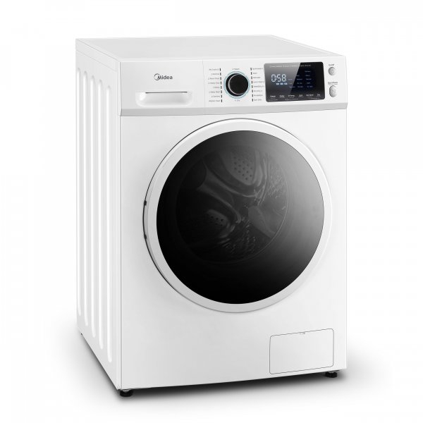 Midea 24 Inch All-in-One Front Load Washer Dryer Combo, 2.7 Cu.ft 26lbs Ventless Full-Automatic Washing Machine with Steam Care, Overnight Dry, 1400 RPM 16 Wash Cycles, White