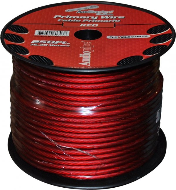 Audiopipe PS4RD 4 Gauge Flexible Power Cable Red 250 ft.