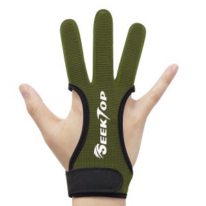Seektop Archery Gloves Shooting Hunting Leather Three Finger Protector