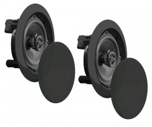 Pyle PDIC81RDBK Black 8" 250 Watt 2 Way Ceiling Mount Speaker pair
