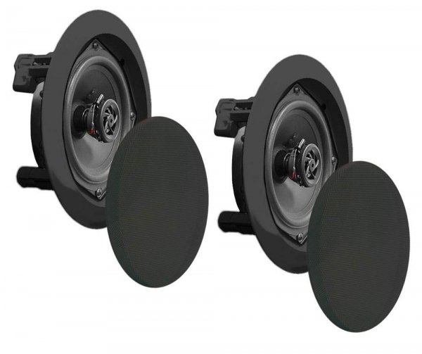 Pyle PDIC81RDBK Black 8" 250 Watt 2 Way Ceiling Mount Speaker pair