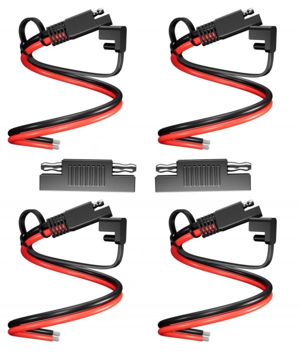 BERLAT SAE Extension Cable 4-Pack 14AWG 30cm for Solar Battery