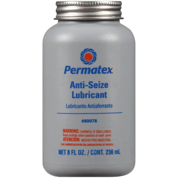 Permatex 80078 Anti-Seize Lubricant with Brush Top Bottle, 8 oz.